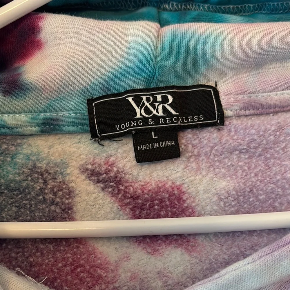 Young & Reckless Tie-Dye Hoodie Unisex Large Gently Used - Picture 2 of 4